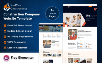 RealVue İnşaat Şirketi WordPress Elementor Web Sitesi