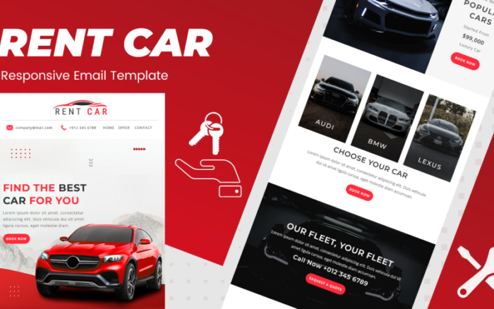 Rent Car – Duyarlı E-posta Şablonu