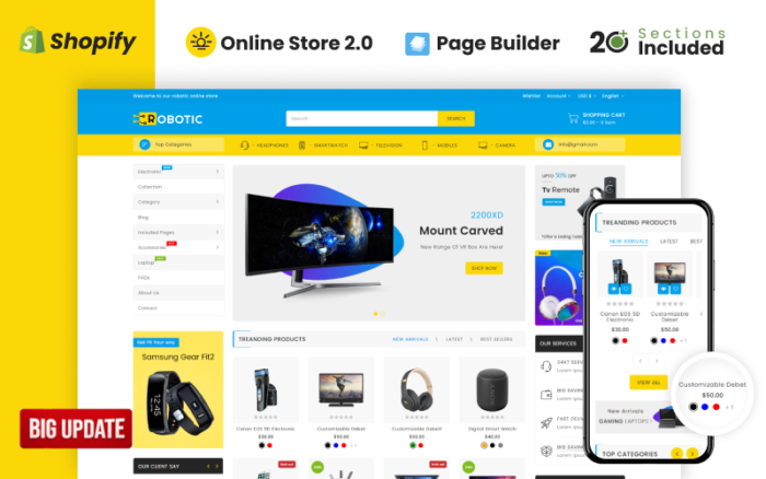 Robotics Electronics Store Shopify Teması