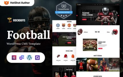 Rockboys - Futbol, Futbol ve Spor Kulüpleri Çok Amaçlı WordPress Elementor Teması