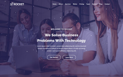 Rocket - BT Çözümü ve İş Hizmetleri Güçlü HTML5 Açılış Sayfası Şablonu