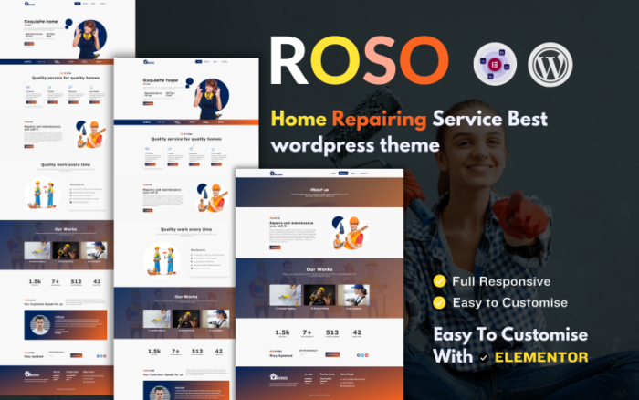 Roso Kaliteli Ev Tamir Hizmeti - Wordpress Teması