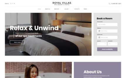 Royal Villas - Spa Resort & Hotel Responsive Multipage Web Sitesi Şablonu