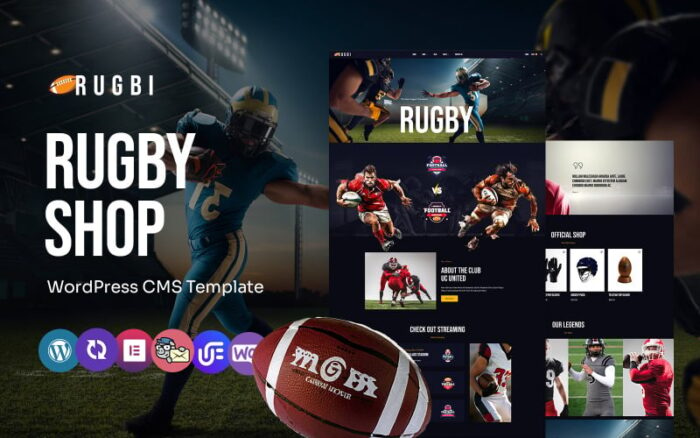 Rugbi - Futbol ve Spor Kulüpleri Çok Amaçlı WordPress Elementor Teması