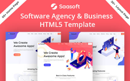 Saasoft Yazılım Ajansı ve Dijital Pazarlama Web Sitesi Şablonu
