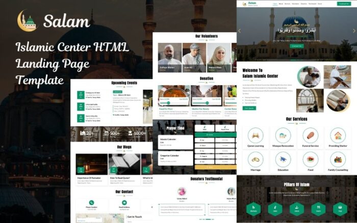 Salam - İslam Merkezi HTML5 Açılış Sayfası Şablonu