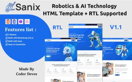 Sanix - Robotik ve Yapay Zeka Teknolojisi HTML Şablonu + RTL Destekli