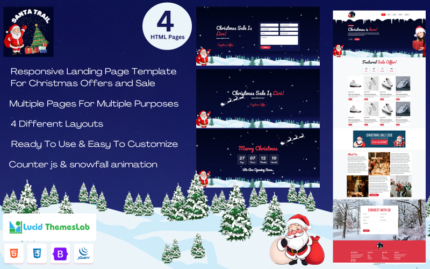 Santa Trail | Noel Teklifleri, Satışlar, Lansmanlar, Promosyonlar İçin Bootstrap Açılış Sayfası