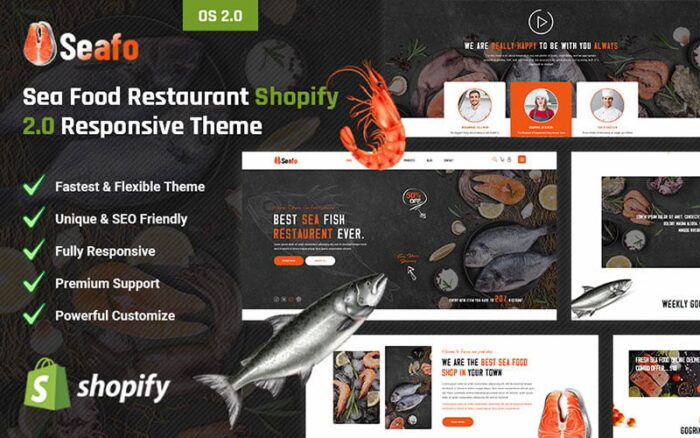 Seafo - Deniz Ürünleri Shopify 2.0 Duyarlı Tema