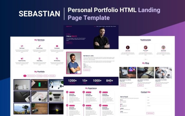 Sebastian - Kişisel Portföy HTML Açılış Sayfası Şablonu