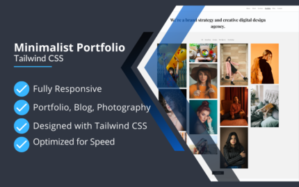 Seline - Tamamen Duyarlı Tailwind CSS Minimalist Fotoğraf Şablonu