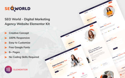 SEO World - Dijital Pazarlama Ajansı Web Sitesi Elementor Kiti