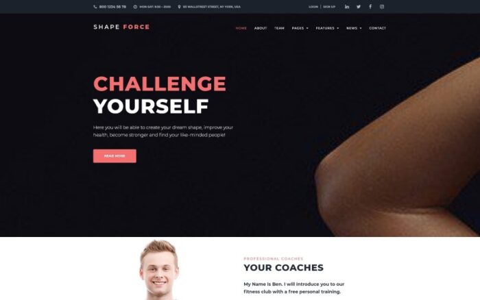 ShapeForce - Spor Stüdyosu WordPress Teması