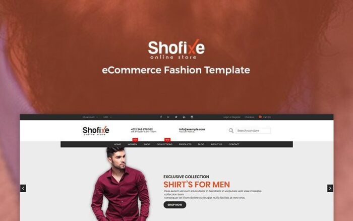 Shofixe - e-Ticaret Moda Web Sitesi Şablonu