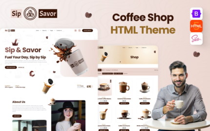 Sip Savor - Kahve Dükkanı HTML Web Sitesi Şablonu