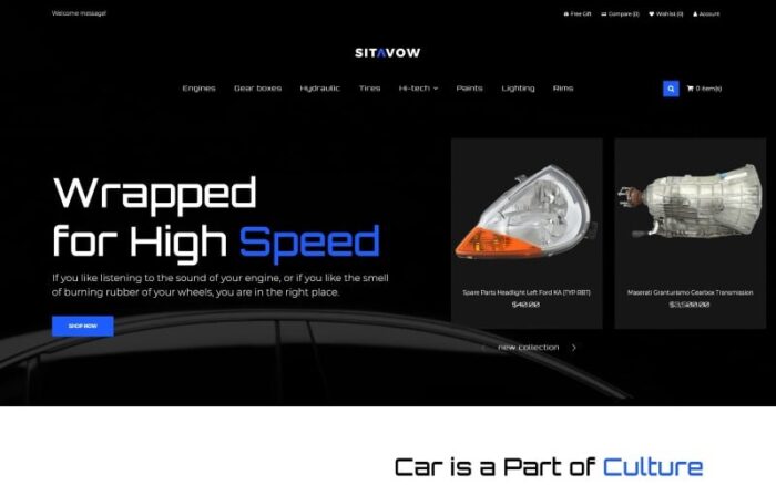 Sitavow - Auto Parts Clean OpenCart Şablonu