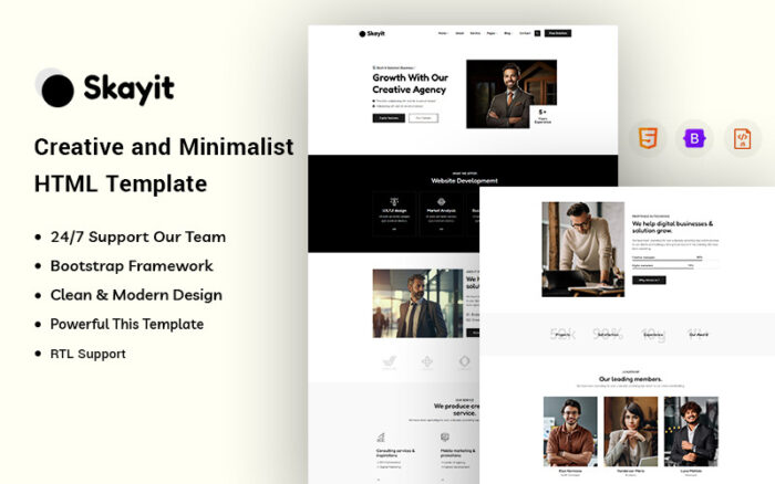 Skyit – Yaratıcı ve Minimalist Web Sitesi Şablonu