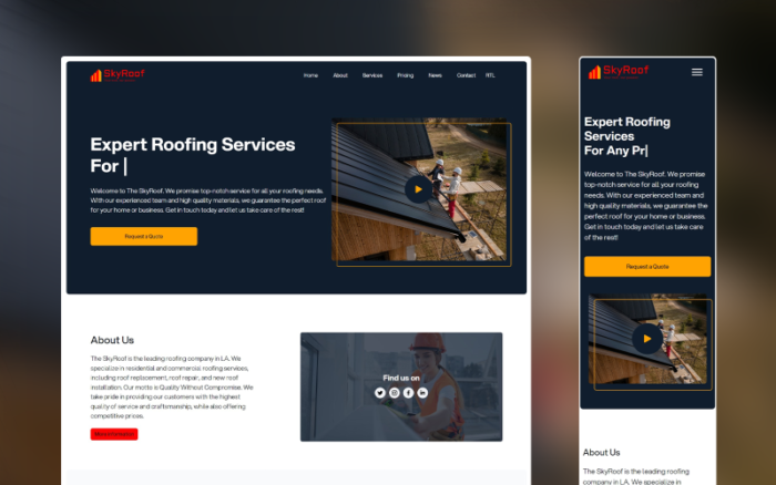SkyRoof - Bu HTML Şablonu ile Çatı İşinizi Yükseltin
