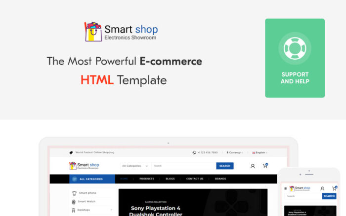 SmartShop Elektronik Mağazası Web Sitesi Şablonu