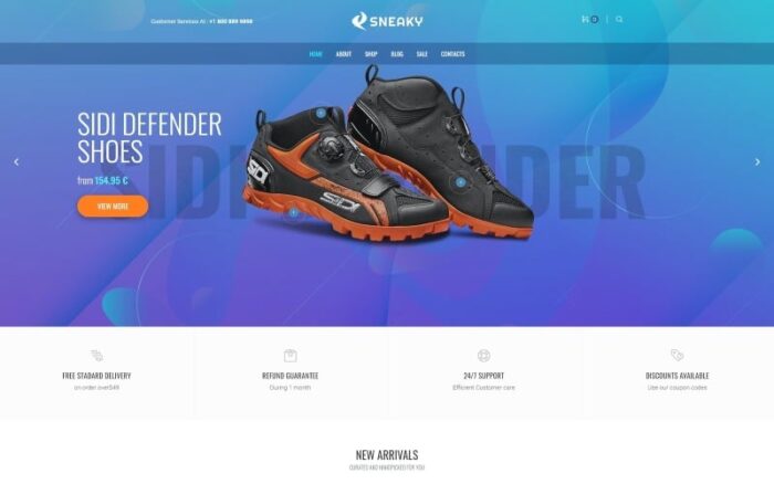 Sneaky - Sport Shoes Elementor WooCommerce Teması