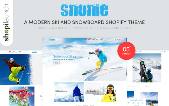 Snonie | Modern Bir Kayak ve Snowboard Shopify Teması