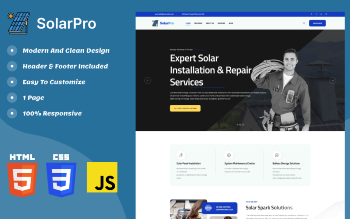 SolarPro - Güneş Enerjisi HTML5 Bootstrap Açılış Sayfası