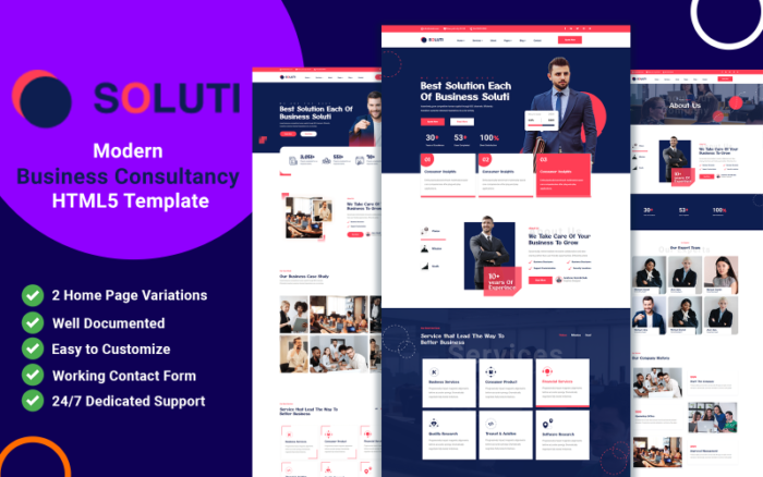 Soluti - İş Danışmanlığı Web Sitesi HTML5 Şablonu