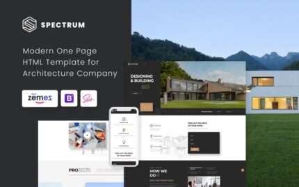 Spectrum - Mimari Tek Sayfa Modern HTML Açılış Sayfası Şablonu