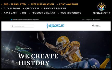 SportIn Sports Accessories Store PrestaShop Teması