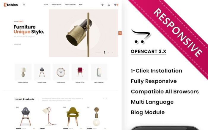 Ahırlar: Mega Mobilya Mağazası - OpenCart Şablonu