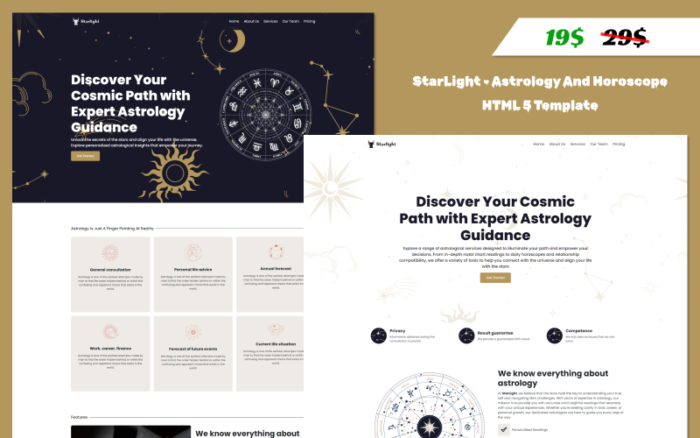 StarLight - Astroloji ve Burç HTML5 Bootstrap Şablonu