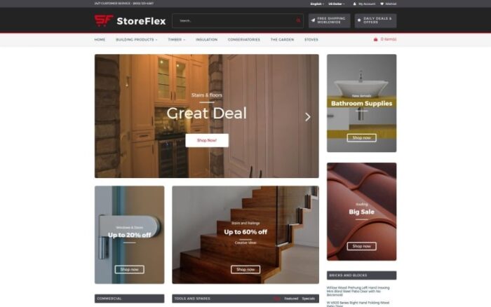 StoreFlex - Yapı Malzemelerine Duyarlı OpenCart Şablonu