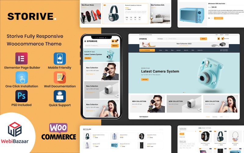 Storive - Çevrimiçi e-Ticaret Süper Market Mağazası WooCommerce Teması