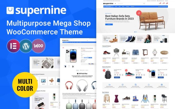 Supernine - Çok Amaçlı Mega Mağaza WooCommerce Teması