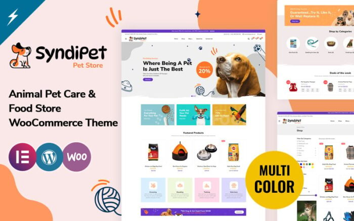 Syndipet - Hayvan Evcil Hayvan Bakımı ve Evcil Hayvan Yiyecek Mağazası WooCommerce Teması