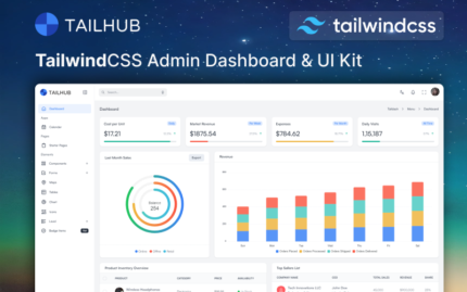 Tailhub - Tailwind CSS 3 Yönetici ve Pano Şablonu