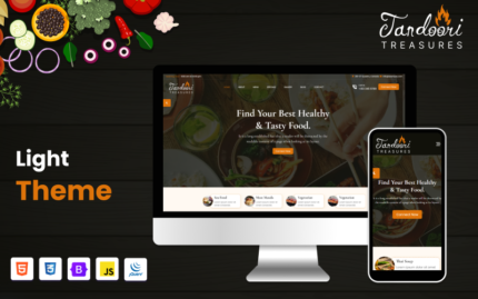 Tandoori Treasure | Tek Sayfalık Hint Restoranı HTML Web Sitesi Şablonu