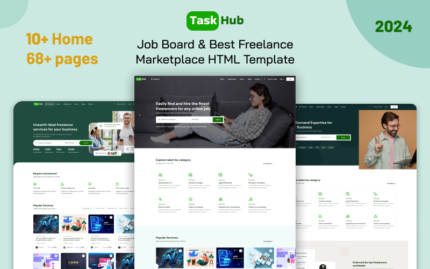 TaskHub - İş Panosu ve En İyi Serbest Çalışma Pazarı HTML Şablonu