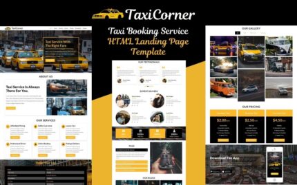 TaxiCorner - Taksi Rezervasyon Hizmeti HTML5 Açılış Sayfası Şablonu