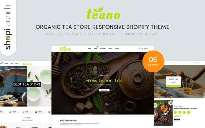 Teano - Organik Çay Mağazası Shopify Teması