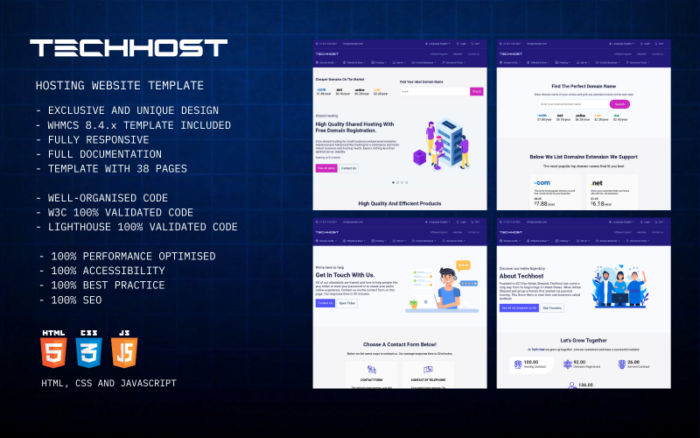 TECHHOST - HTML Hosting Web Sitesi Şablonu ve WHMCS Şablonu