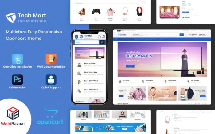 TechMart - Alışveriş Merkezi OpenCart Şablonu