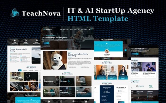 TechNova - Yapay Zeka ve BT Startup Ajansı HTML5 Web Sitesi Şablonu