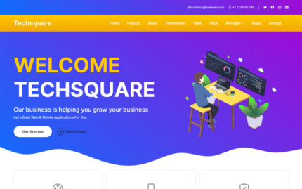 Techsquare - Yaratıcı Ajans ve BT Çözümü Web Sitesi Şablonu