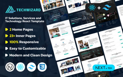 TechWizard - Next js BT Çözümleri Hizmetleri ve Teknoloji React Şablonu