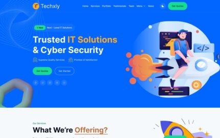 Techxly | BT Çözümleri ve İş Hizmetleri Çok Amaçlı Duyarlı Web Sitesi Şablonu