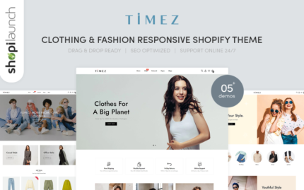 Timez - Duyarlı Giyim ve Moda Shopify Teması