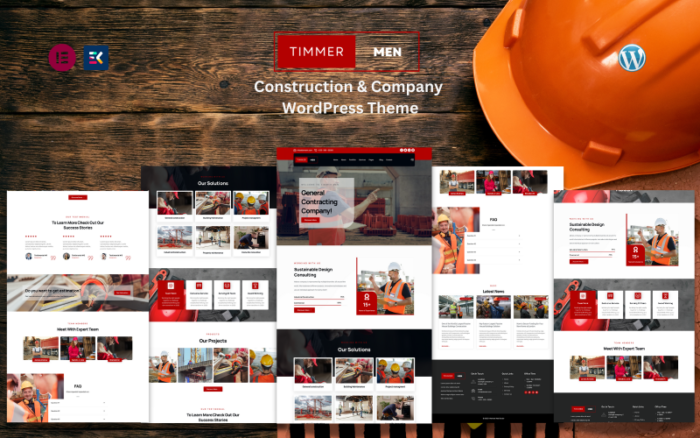 Timmer Men - İnşaat ve Şirket WordPress Teması