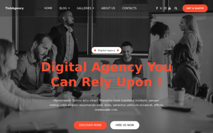 TishAgency – Dijital Ajans WordPress Teması
