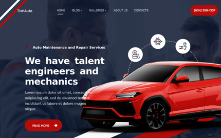 TishAuto - Araç Bakımı WordPress Teması